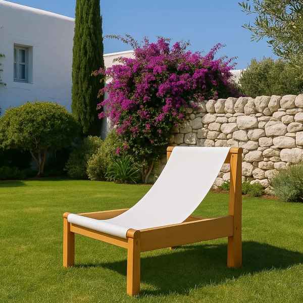Wooden Premium Teak Chair with Synthetic Grey Ropes 77x60x60cm